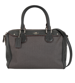 Mini Bennett Satchel, Canvas/Leather, Black/Brown, F57242, 2*